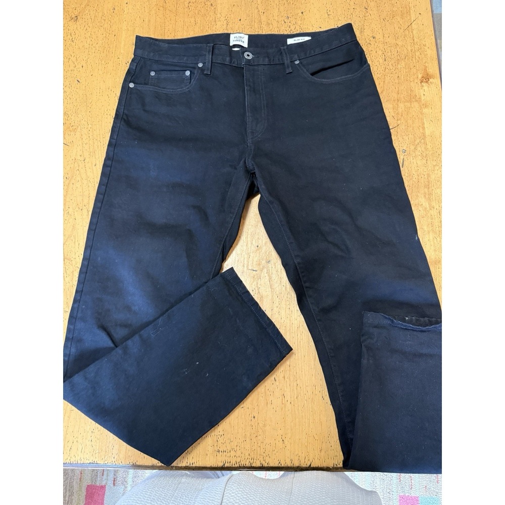 Flint And Tinder Slim Fit Tapered Denim Jeans Black Mens Size 34x32 Made‎ in USA